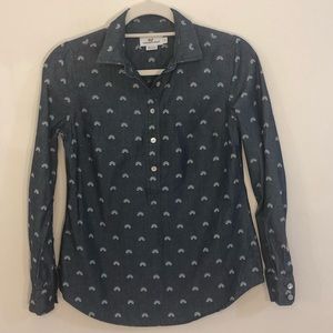 Vineyard Vines Popover Button Down Chambray Top 0
